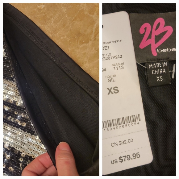 2b Bebe Limited Edition structured sequined one-shoulder dress, XS - Picture 17 of 17